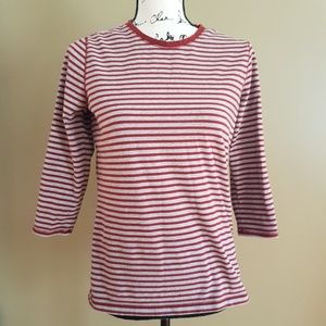 Relativity striped 3/4 Sleeve Tee crew neck sz S